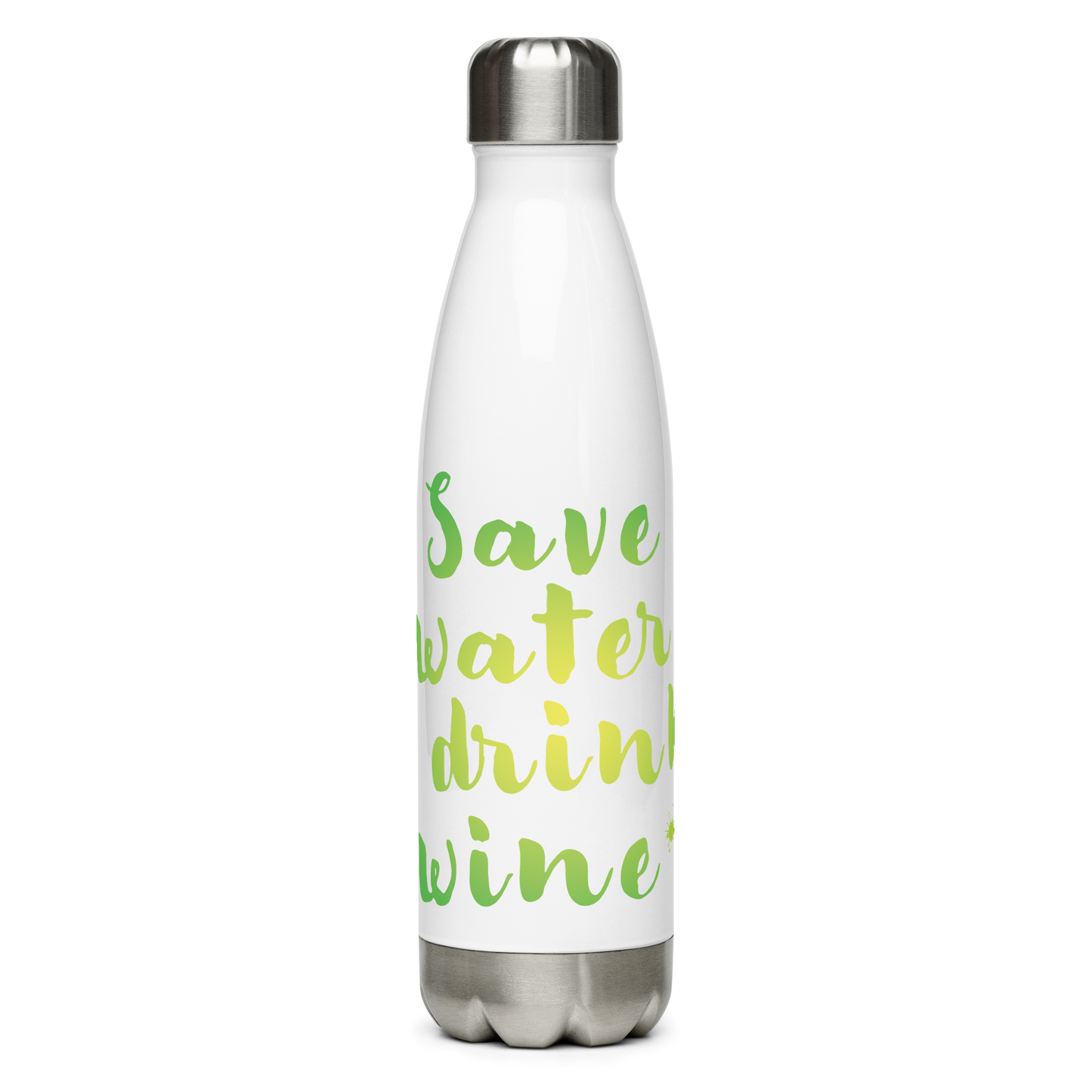 Edelstahl Trinkflasche "save water drink wine"