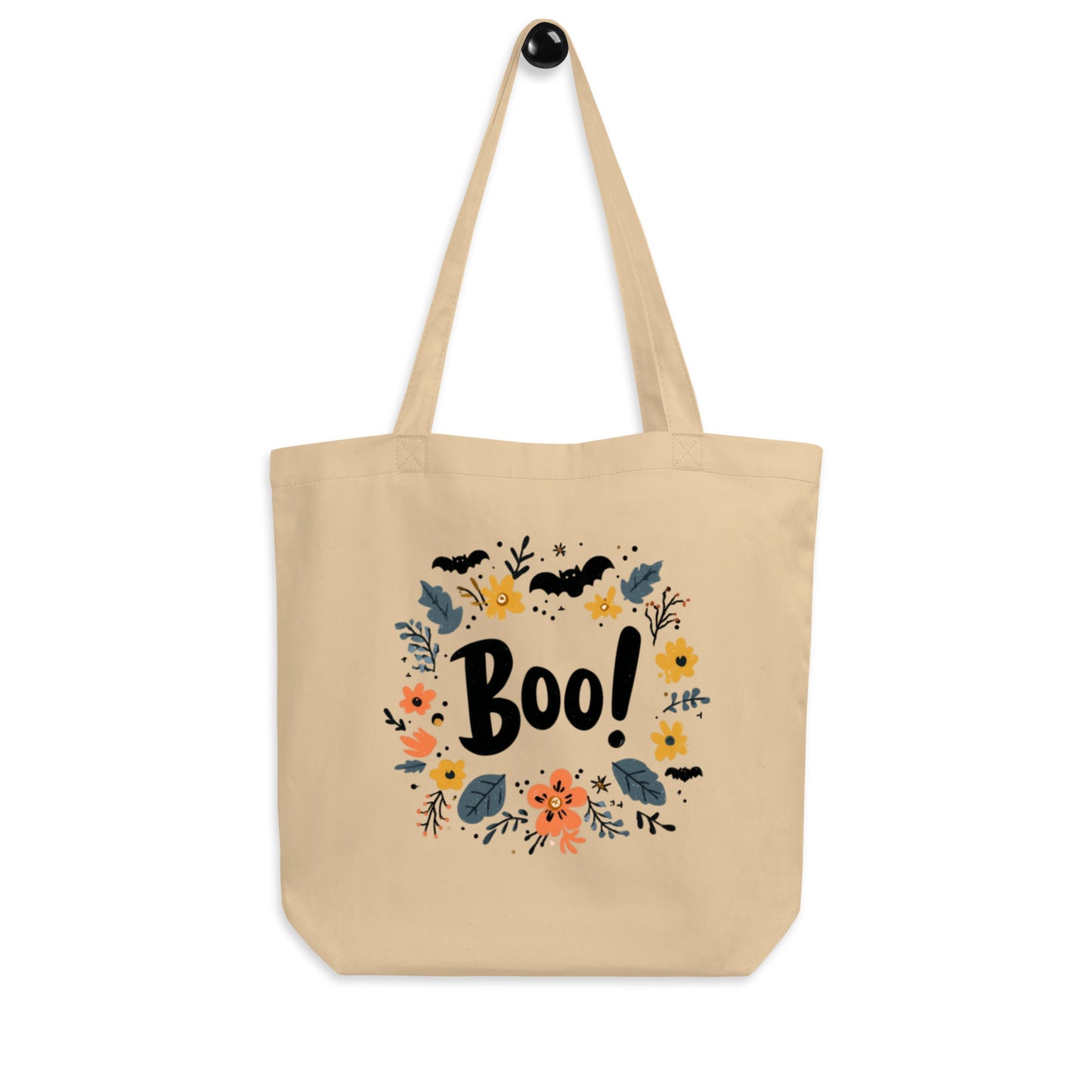 Bio-Baumwollbeutel mit Halloween-Motiv, umweltfreundliche Einkaufstasche aus zertifizierter Bio-Baumwolle, nachhaltiger Stoffbeutel
