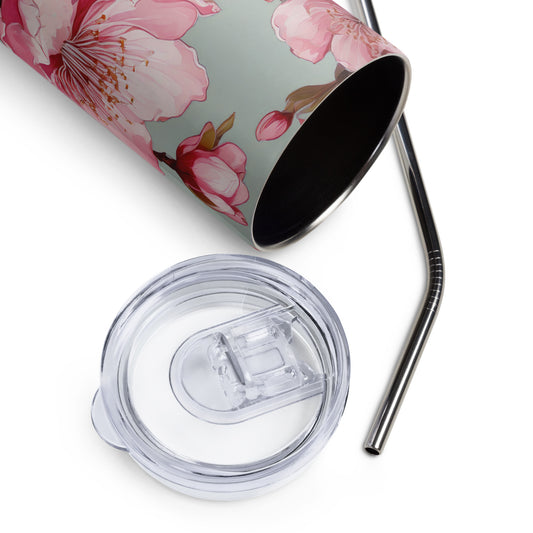 Thermobecher mit Pfirsichblüten-Muster – Stilvoll genießen, überall und jederzeit