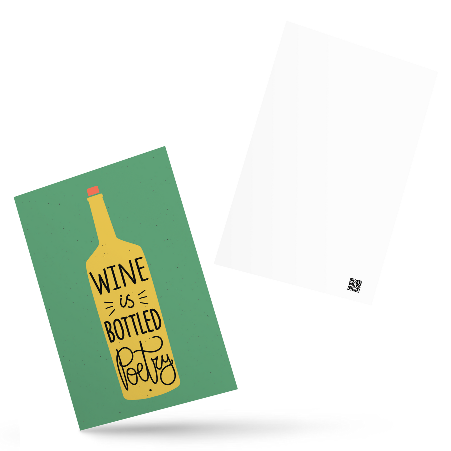 Postkarte - Wine is bottled poetry -