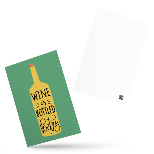 Postkarte - Wine is bottled poetry -