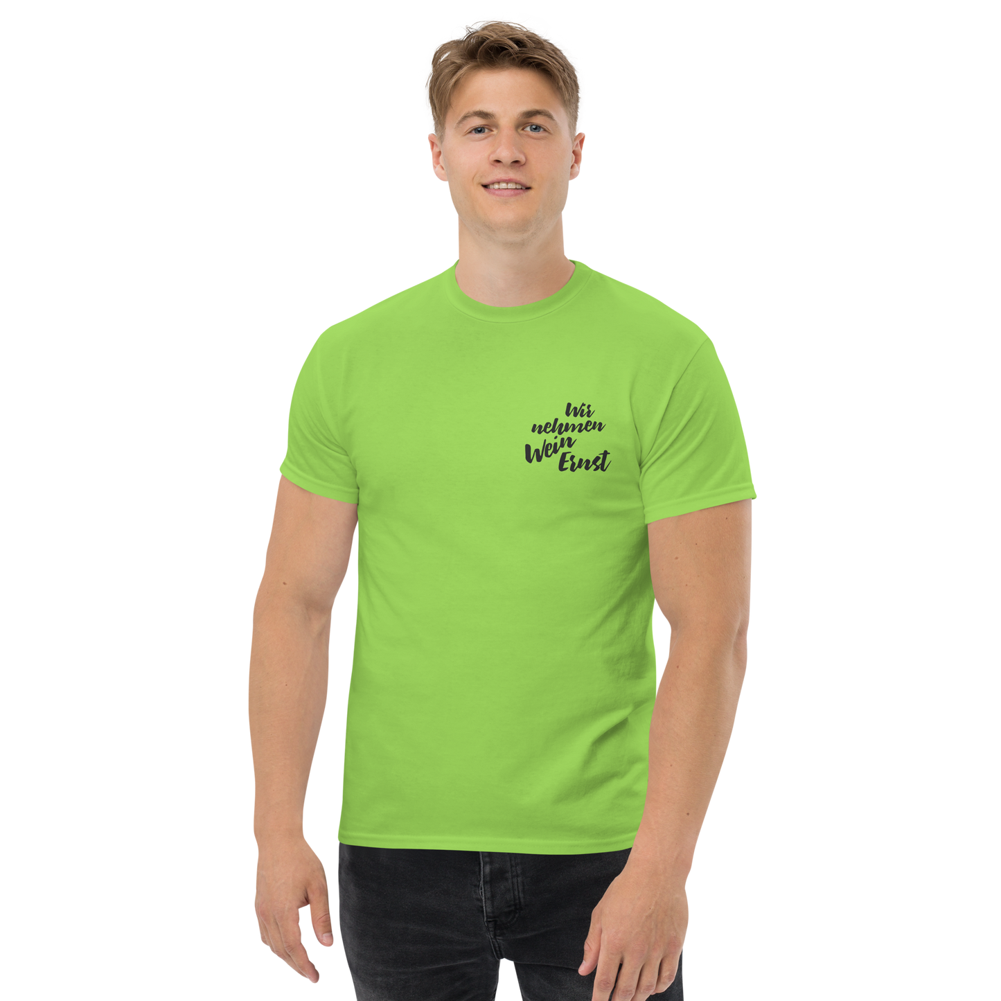 Wir nehmen Wein Ernst – Lustiges T-Shirt für Weinliebhaber & Genießer