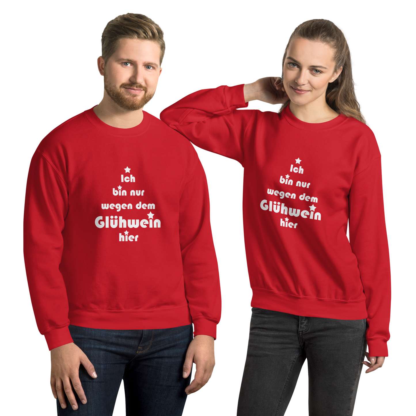 Pullover "Ich bin nur wegen dem Glühwein hier"