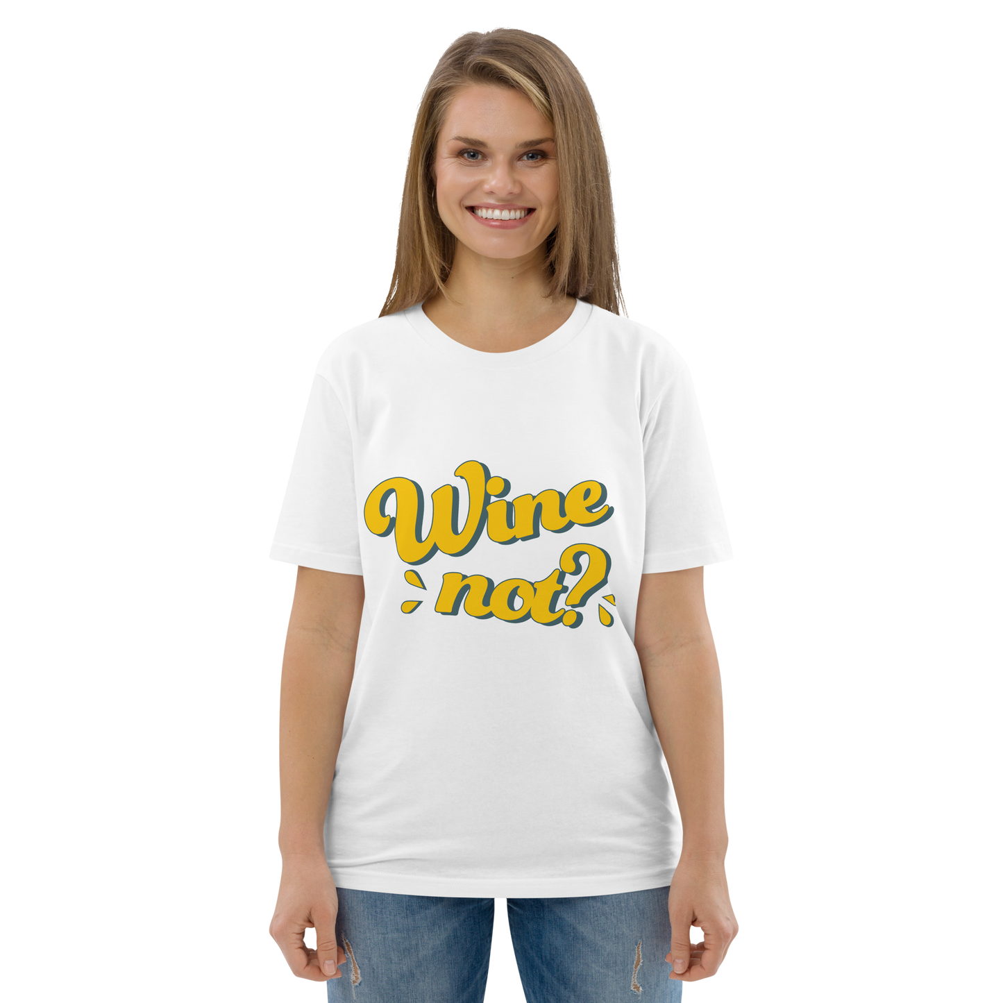 Unisex-Bio-Baumwoll-T-Shirt "Wine not?"