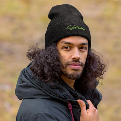 Umgeschlagene Beanie mit Logo Göbel-Schleyer