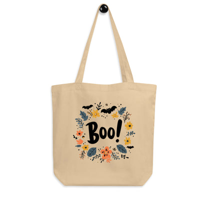 Bio-Baumwollbeutel mit Halloween-Motiv, umweltfreundliche Einkaufstasche aus zertifizierter Bio-Baumwolle, nachhaltiger Stoffbeutel