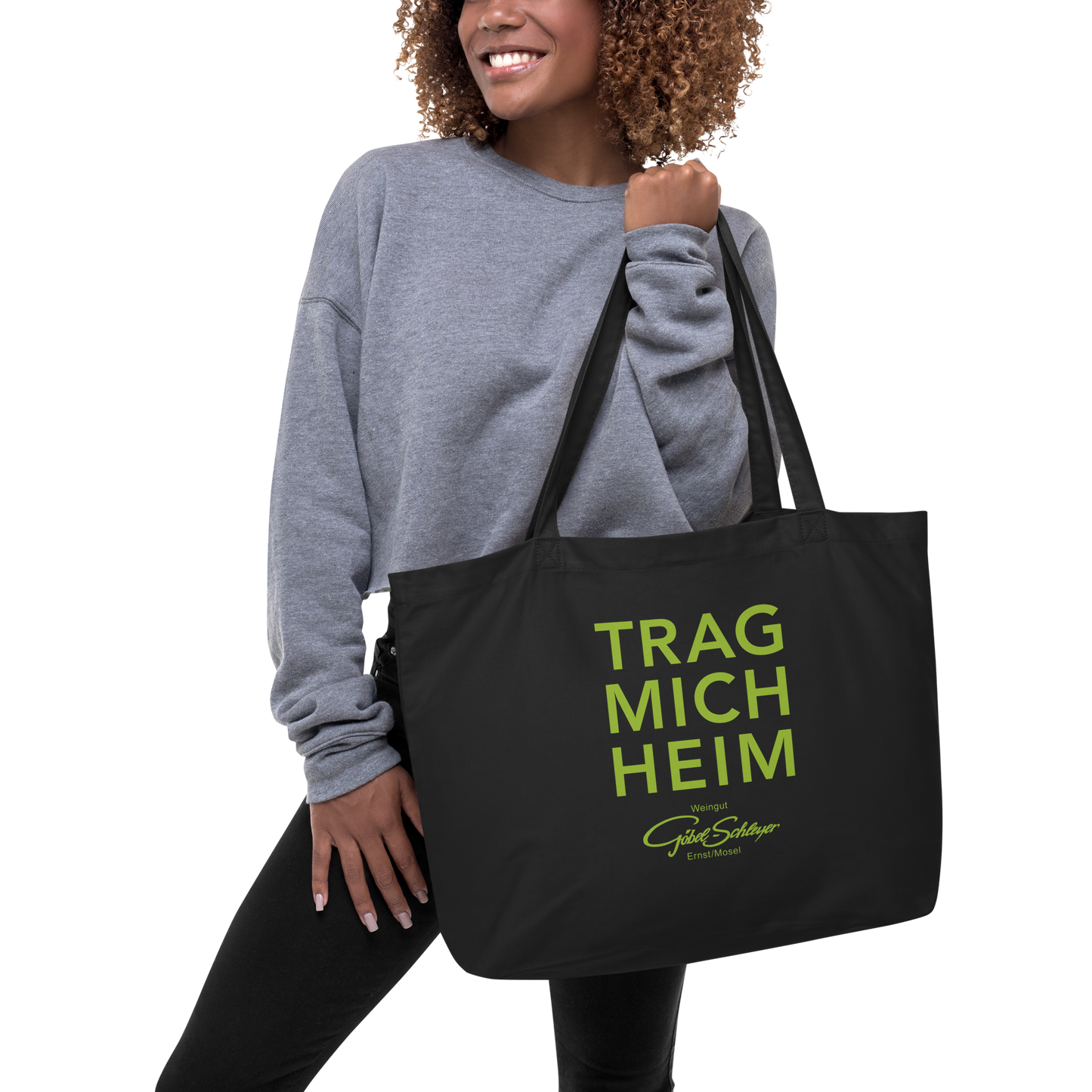 Große Bio-Baumwolltasche "TRAG MICH HEIM"